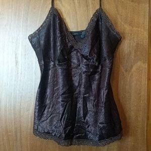 Brown Crinkle Cami by Mix It - Size 3X
